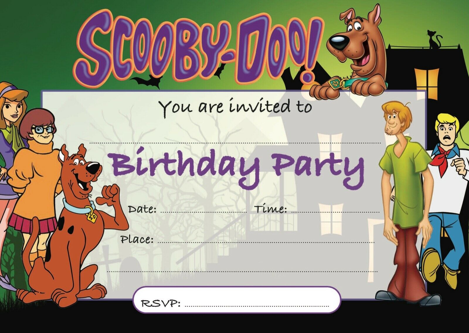 #7 Scooby Doo Invitations x10
