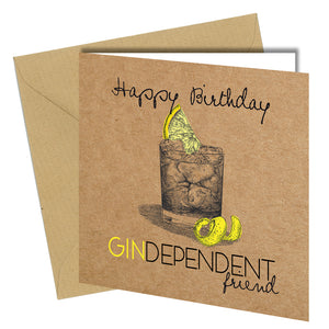 #745 BIRTHDAYCARD GREETING Friendship CARD Gin & Tonic Rude Funny Joke Humour - Close to the Bone Greeting Cards