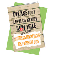 #751 OFFICE CARD New Job Leaving Work Colleague Bye Rude Greeting Funny Card - Close to the Bone Greeting Cards