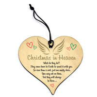 #763 Memorial Christmas Tree Bauble Handmade Wood Hanging Heart Decoration Sign - Close to the Bone Greeting Cards