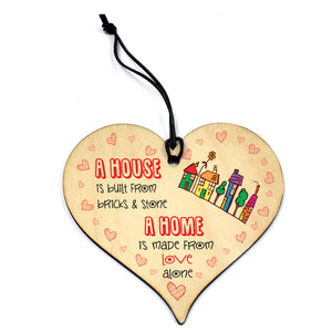 #767 Handmade Wooden Hanging Heart Plaque Gift New Home Perfect House Warming Birthday Mothers Day Fathers Day Christmas - Close to the Bone Greeting Cards