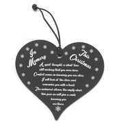 #768 Memorial Christmas Tree Bauble Handmade Wood Hanging Heart Decoration Sign - Close to the Bone Greeting Cards
