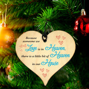 #783 Memorial Christmas Gift Novelty Plaque Love in Heaven Hanging Funny Wood Heart - Close to the Bone Greeting Cards
