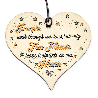 #785 Friendship Sign Best Friend Birthday Plaque Gift Shabby Chic Wood Hanging Heart GIN - Close to the Bone Greeting Cards