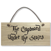 #805 THE CUPBOARD UNDER STAIRS Harry Potter Oak Veneer Wooden Plaque Hanger Sign - Close to the Bone Greeting Cards