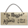 #806 NO MUGGLES ALLOWED Harry Potter Oak Veneer Wooden Plaque Hanger Sign - Close to the Bone Greeting Cards