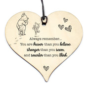 #812 WINNIE THE POO QUOTE Birthday Xmas Love Plaque Sign Friendship Wood Heart - Close to the Bone Greeting Cards
