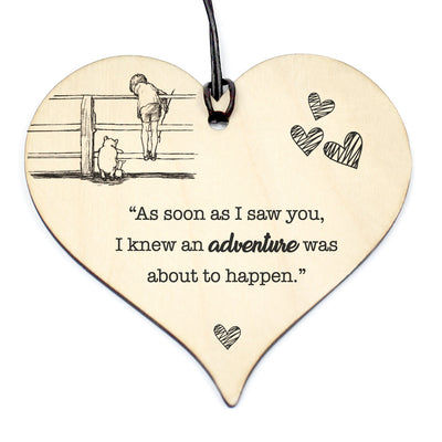 #814 WINNIE THE POO QUOTE Birthday Xmas Love Plaque Sign Friendship Wood Heart - Close to the Bone Greeting Cards