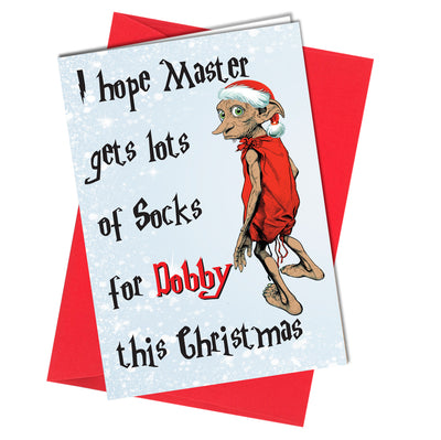 #826 Comedy Rude Funny Joke Humour Cheeky Fun Christmas Card DOBBY Harry Potter - Close to the Bone Greeting Cards