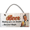 #819 PUB BAR MAN CAVE Vintage Beer Oak Veneer Quality Wooden Plaque Hanger Sign - Close to the Bone Greeting Cards