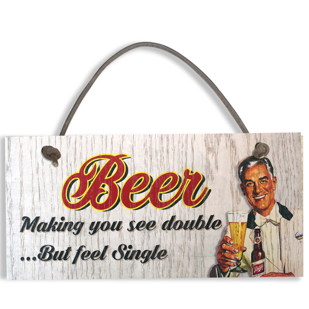 #819 PUB BAR MAN CAVE Vintage Beer Oak Veneer Quality Wooden Plaque Hanger Sign - Close to the Bone Greeting Cards