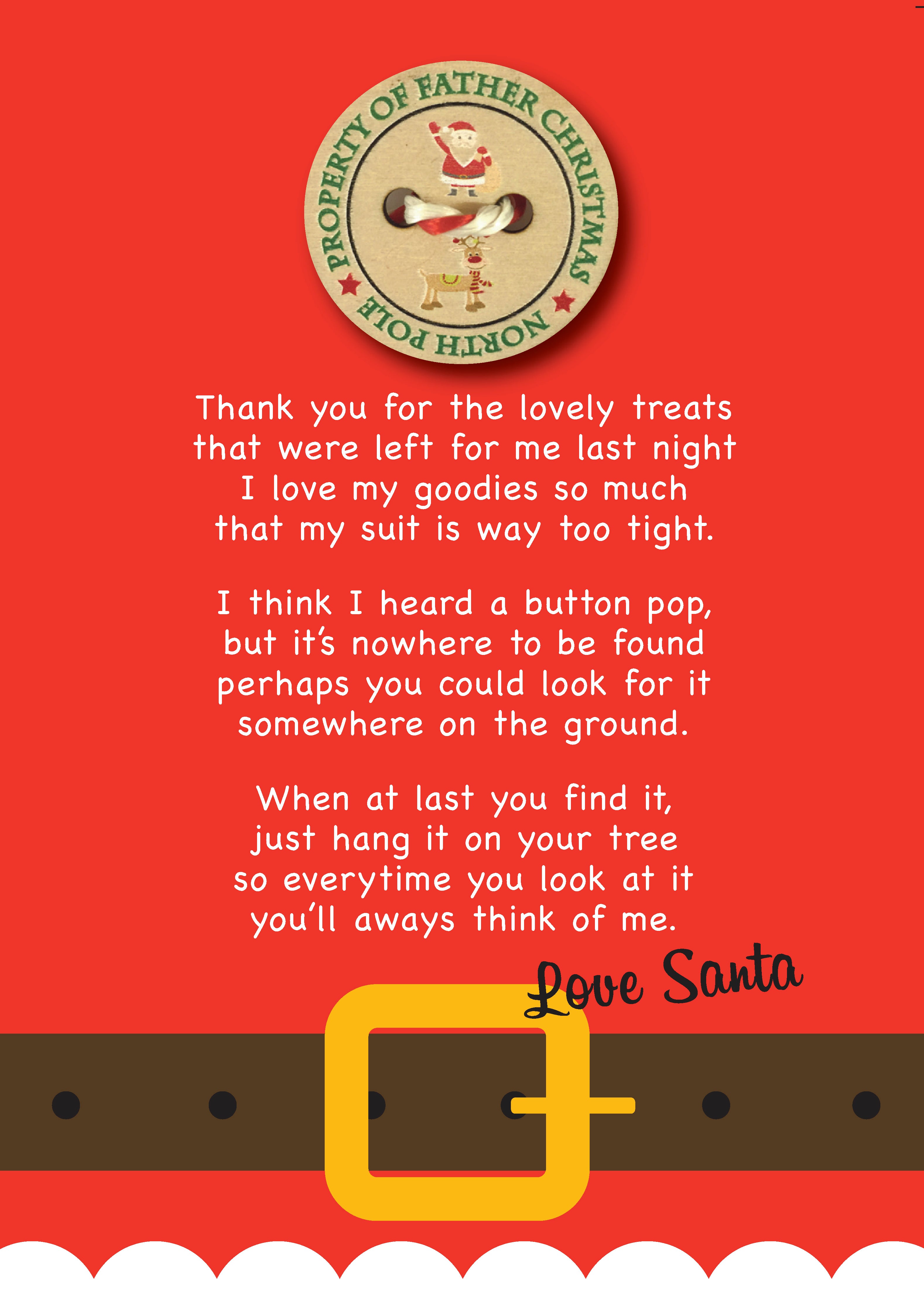 #828 Santa's Lost Button