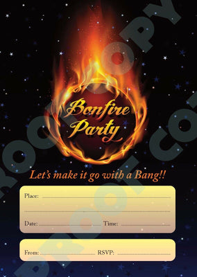 Bonfire Night Birthday Invitations