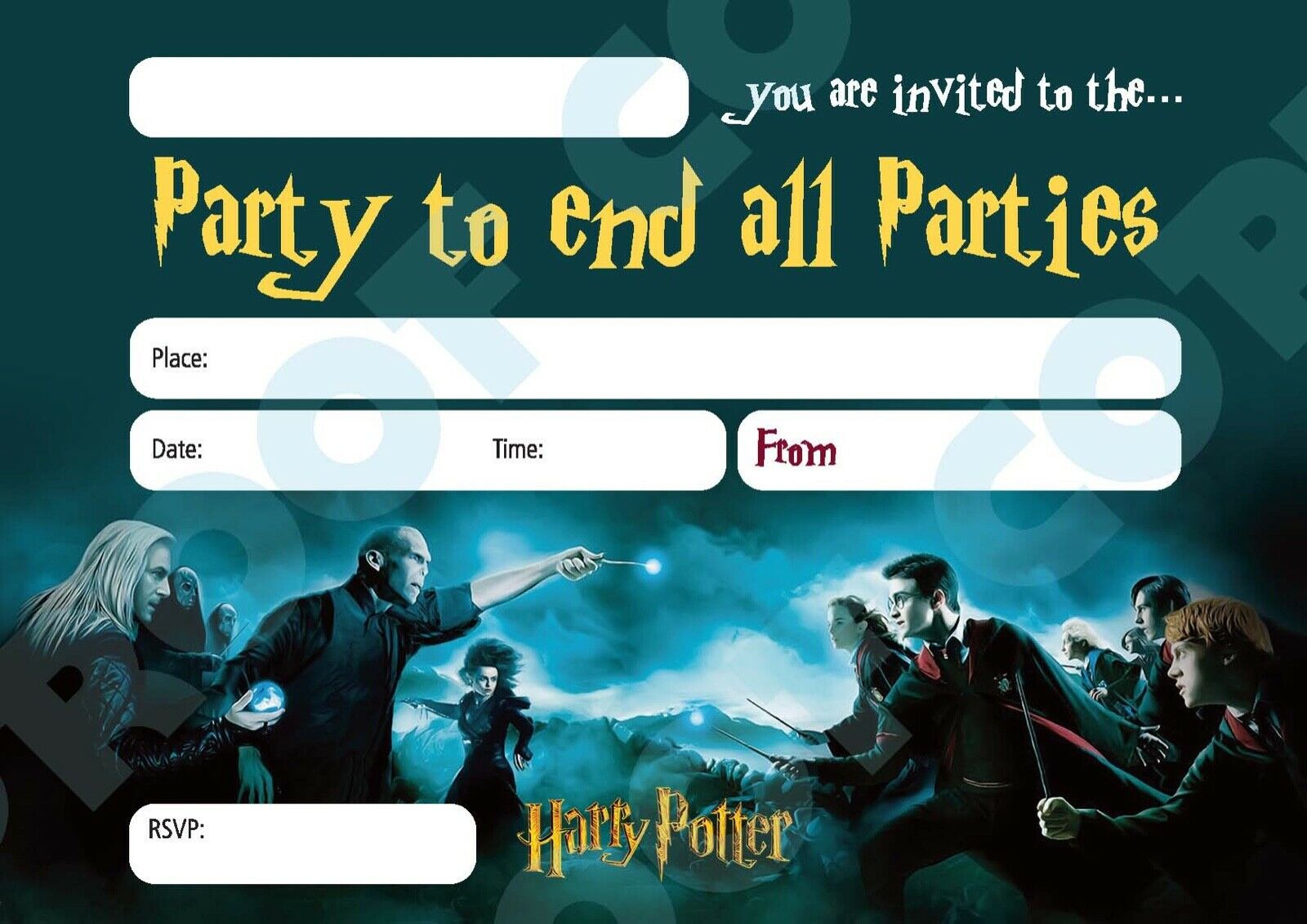 #83 Harry Potter Invitations x10