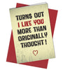 #859 Husband Wife Partner Valentines / Birthday Card / Comedy / Rude / Funny - Close to the Bone Greeting Cards