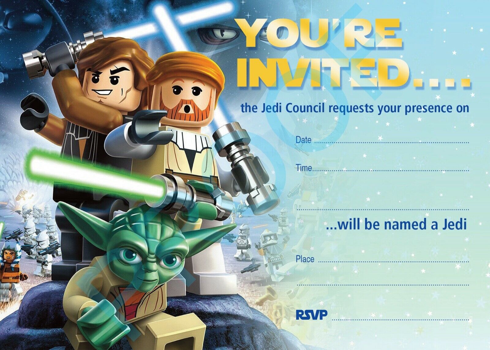 #88 Lego Starwars Invitations x10