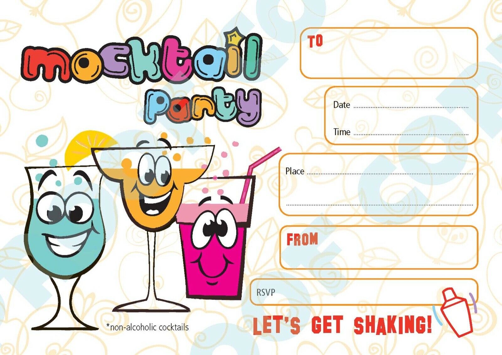 #89 Mocktail Party Invitations x10