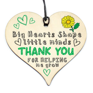 #909 TEACHER Leaving Gift NURSERY Wooden Hanging Heart Plaque Childminder - Close to the Bone Greeting Cards
