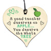 #910 TEACHER Leaving Gift NURSERY Wooden Hanging Heart Plaque Childminder - Close to the Bone Greeting Cards