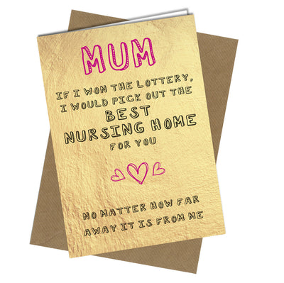 #932 MOTHERS DAY or BIRTHDAY CARD Mum Comedy Rude Funny Humour Banter Greeting - Close to the Bone Greeting Cards