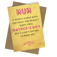 #933 MOTHERS DAY CARD Move out Mum Comedy Rude Funny Humour Banter Greeting - Close to the Bone Greeting Cards