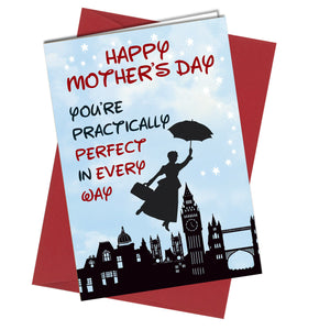 #938 MOTHERS DAY CARD Mary Poppins Comedy Funny Humour Banter Mum Mother Mummy - Close to the Bone Greeting Cards