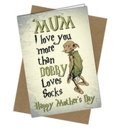 #941 MOTHERS DAY CARD Dobby Harry Potter Rude / Funny / Cheeky - Close to the Bone Greeting Cards