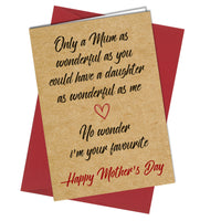 #949 MOTHERS DAY CARD Favourite Daughter Rude / Funny - Close to the Bone Greeting Cards