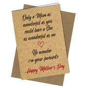 #950 MOTHERS DAY CARD Favourite Son Rude / Funny - Close to the Bone Greeting Cards