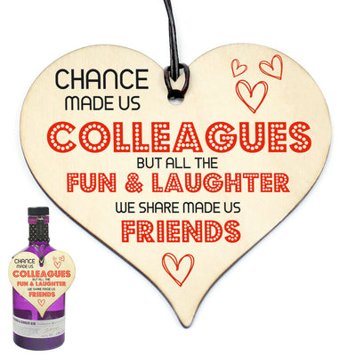 959 Chance Made Us Colleagues Heart Plaque Sign Friendship FRIEND Gift Thankyou - Close to the Bone Greeting Cards