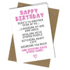 #978 BIRTHDAY CARD FUNNY BEST FRIEND BESTIE HUMOUR FUN SARCASM (Free P&P) - Close to the Bone Greeting Cards