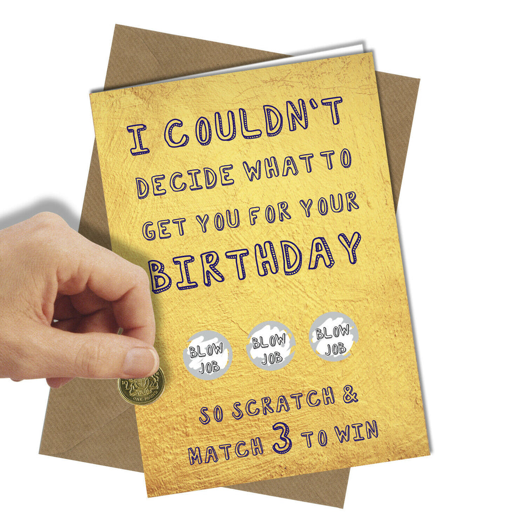 #994 Rude Birthday Funny Scratch Card Adult Girlfriend to Boyfriend Love Cute - Close to the Bone Greeting Cards