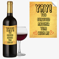 ANNIVERSARY WINE BOTTLE LABEL OCCASION GIFT Funny Cool Best Idea Him / Her #1038 - Close to the Bone Greeting Cards