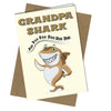 Birthday Card or Funny Fathers Day for Grandpa Shark Song Fun Child Cute #1067 - Close to the Bone Greeting Cards