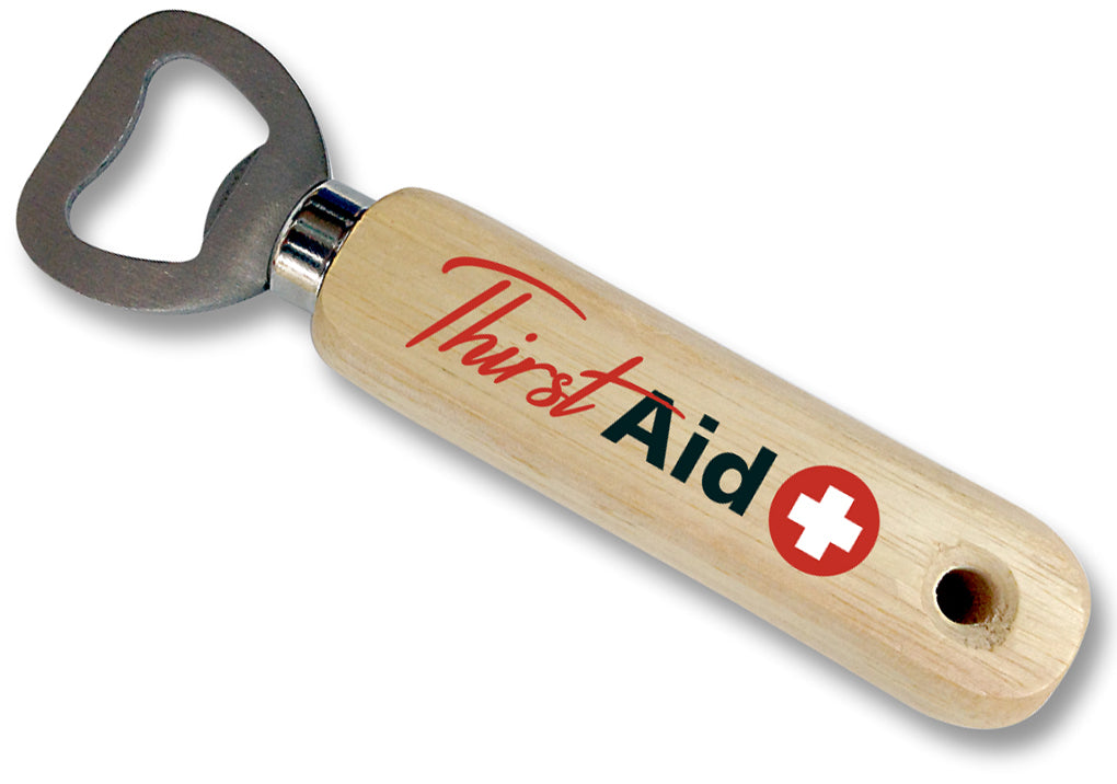 "Thirst Aid" Bottle Opener to open all standard bottle caps