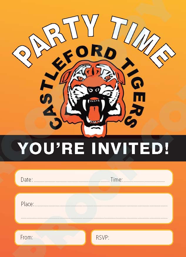 Castleford Tigers Rugby Invitations x10