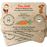 Christmas Eve Santa Treat Board - Wooden Plate Platter Mat - Father Xmas - Close to the Bone Greeting Cards