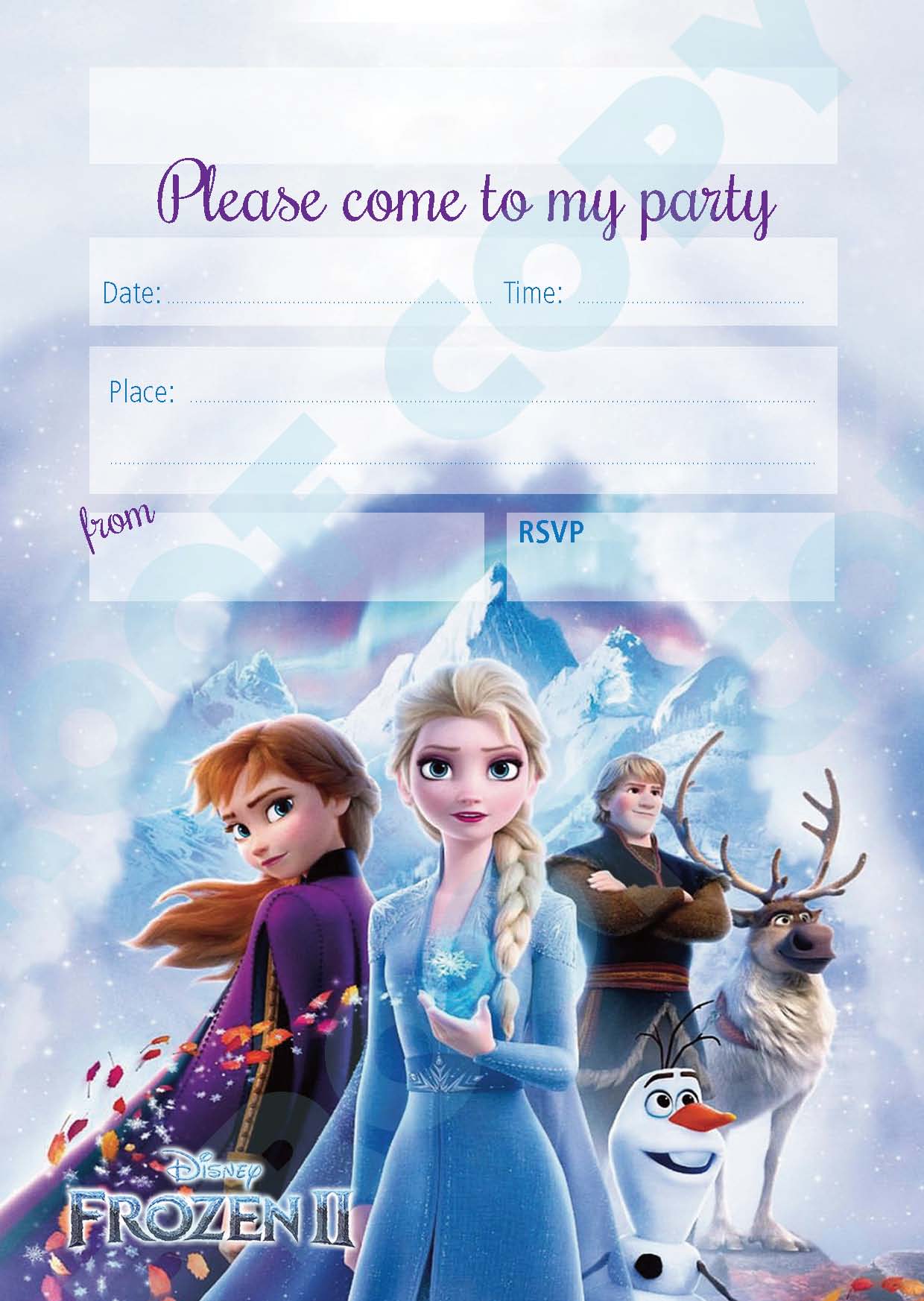 #103 Frozen 2 Invitations x10
