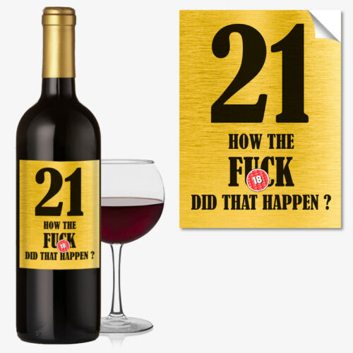 Funny 21st Birthday 21 Today Wine Bottle Label Rude Gift For Men Women #1051 - Close to the Bone Greeting Cards