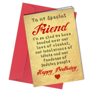 Funny Birthday card best friend gift idea wine gin rude comedy silly Cheek #1090 - Close to the Bone Greeting Cards