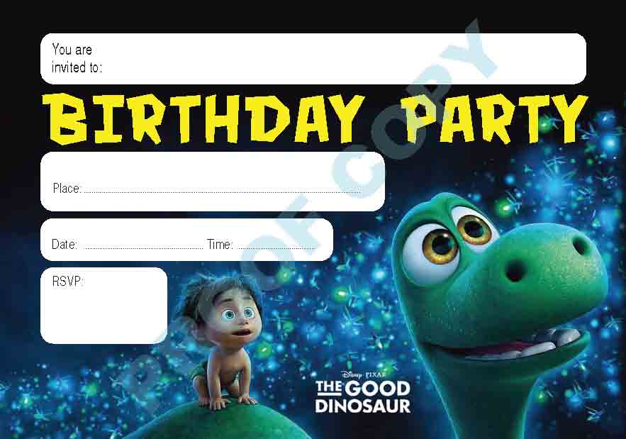 The Good Dinosaur Invitations x10