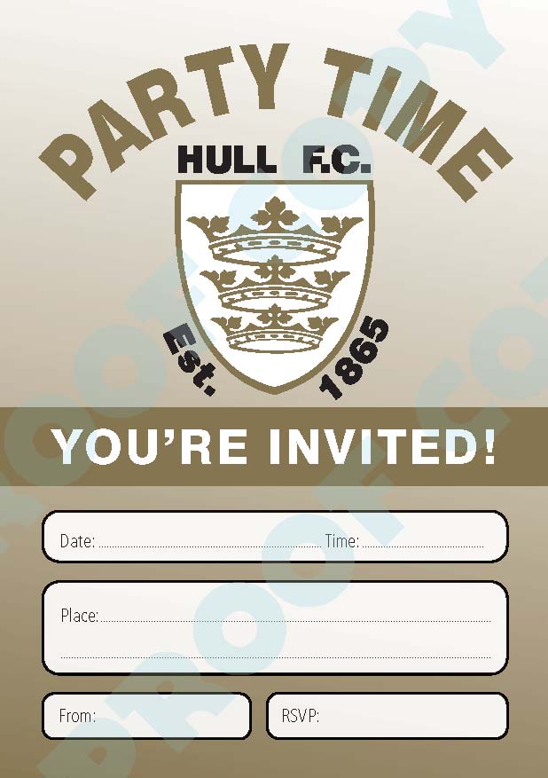 Hull FC Rugby Invitations x10