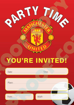 Manchester United Football Invitations