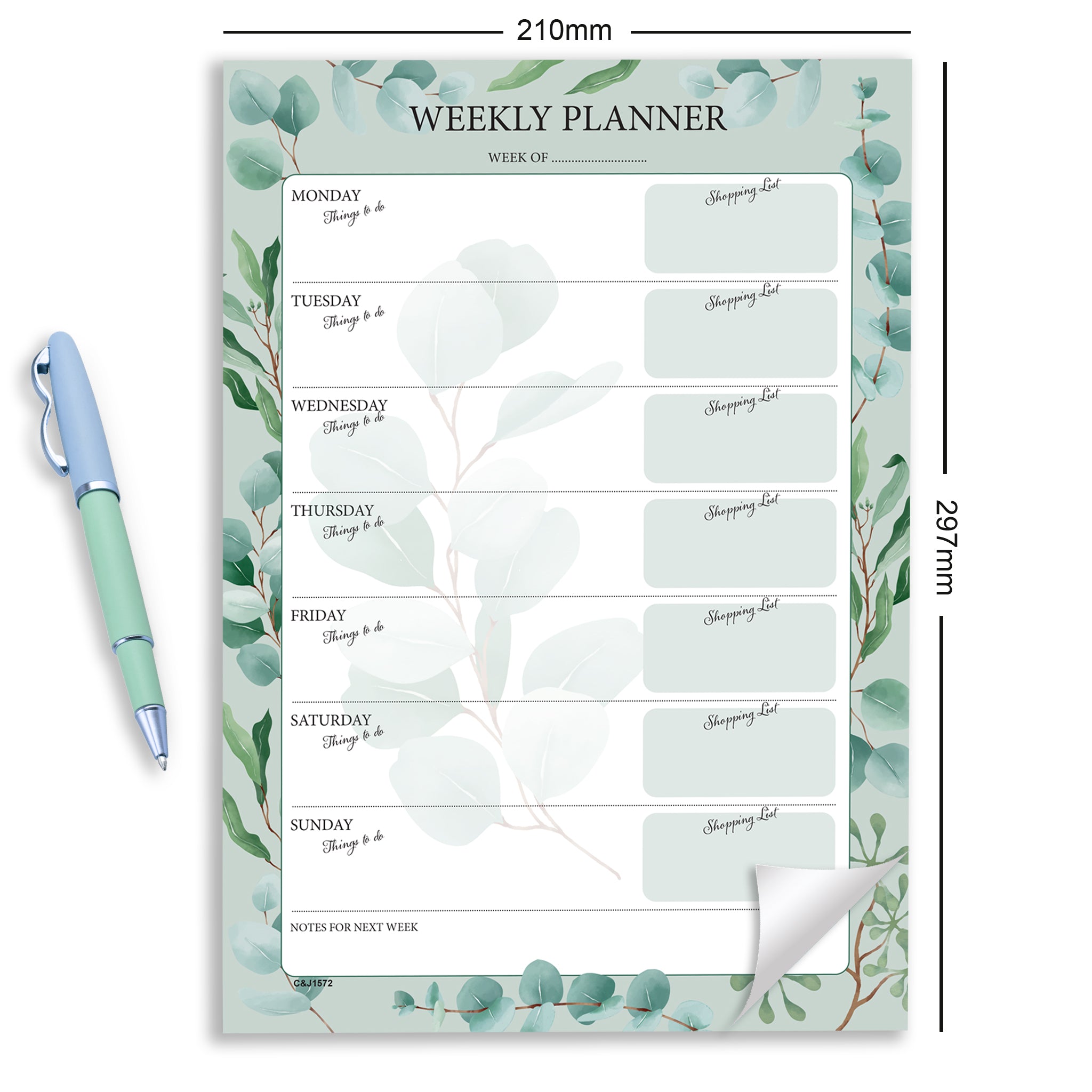 #1572 A4 Weekly Planner Pad