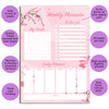 #1577 Pink Floral A4 Weekly Planner Pad