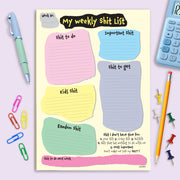 #1573 A4 Weekly sh*t list | Organiser / Schedule To do Tear Off Sheets Notepad