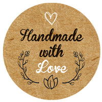 Round Thank You Hand Made With Love Stickers 37mm Gift Box Food Labels 37mm - Close to the Bone Greeting Cards