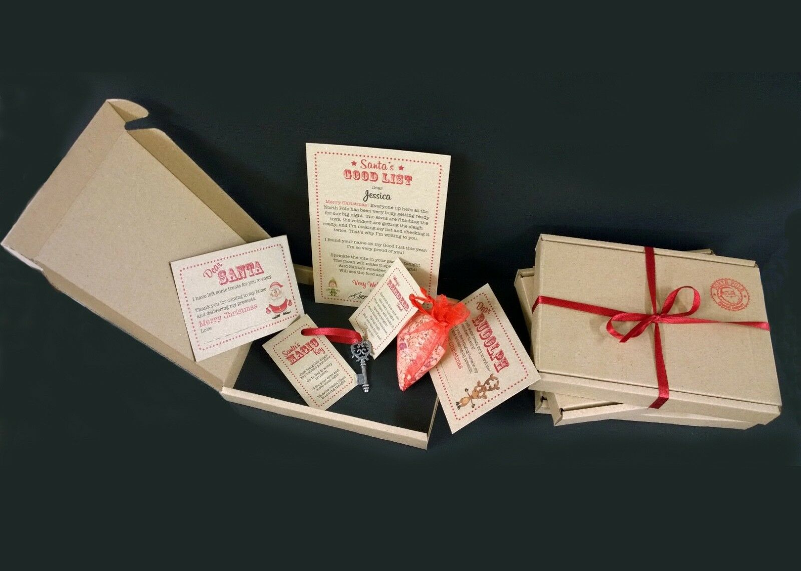 SANTA CHRISTMAS EVE BOX with Vintage Personalised Certificate QUALITY A6 Size - Close to the Bone Greeting Cards
