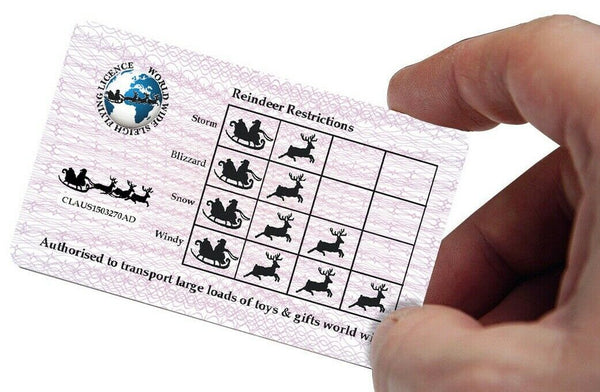 #1209 Santa Licence | close-to-the-bone-greeting-cards – Close to the ...