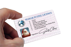 #1209 Santa Claus Sleigh Licence - Close to the Bone Greeting Cards